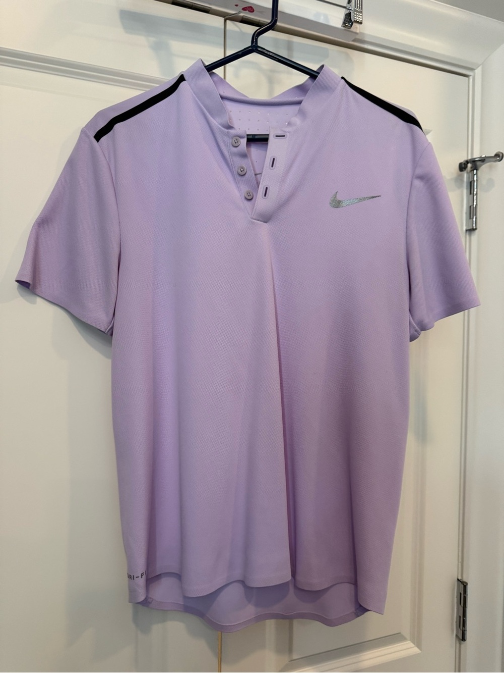 Nike Roger Federer RF 2017 Shanghai Basel ATP Finals Henley Polo Tennis Shirt M